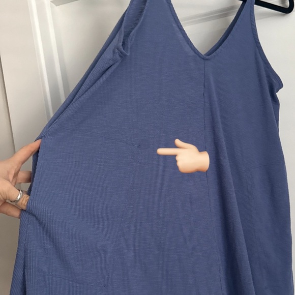 FP Beach Ribbed Mini Dress with Pockets | Size XS | Dusty Blue - Picture 8 of 8